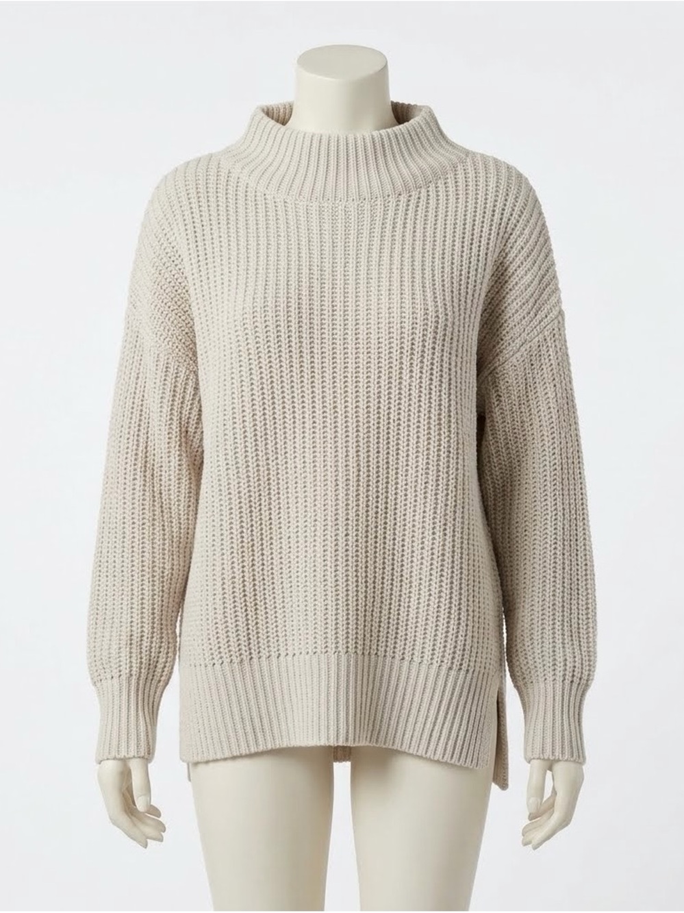 Aerie Aeropostale cream ribbed knit sweater small